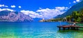 Lago di Garda - beautiful emerald lake in north of Italy Royalty Free Stock Photo