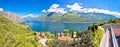 Lago di Garda lake panoramic scenic view, Limone sul Garda Royalty Free Stock Photo