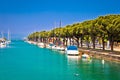 Lago di garda turquoise harbor in Peschiera view