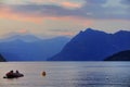 Lago di Iseo by Dusk, Italy Royalty Free Stock Photo