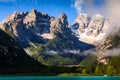 Lago di Landro Lake in the Dolomites, South Tyrol, Italy