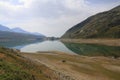 Lago di Montespluga, reservoir, in the Spluegen Mountain pass in Italy, Lombardy