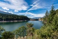 Lago di Paneveggio - Lake with dam - Trentino Alto Adige Italy Royalty Free Stock Photo