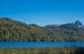 Lago Espejo Grande near Villa la Angostura in Neuquen Province, Argentina. Beautiful sunset on Lago Espejo Grande