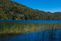 Lago Espejo Grande near Villa la Angostura in Neuquen Province, Argentina. Beautiful sunset on Lago Espejo Grande