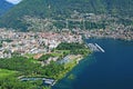 South Switzerland: Airshot from the Lido in Locarno, where the film festival takes place