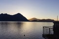 lago maggiore coast sunrise verbania Royalty Free Stock Photo