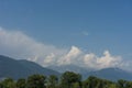 Lago maggiore lake scenery with mountain water and cloudy sky Royalty Free Stock Photo