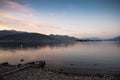 Lake - Lago Maggiore, Italy: Sunset light seen from Isola dei Pescatori Royalty Free Stock Photo