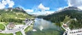 Lago Misurina - Panoramica aerea dall'alto del paesaggio sulle Dolomiti di Sesto Royalty Free Stock Photo