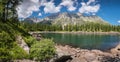 Lago Nero alpine lake at Alpe Devero Italy with trees amd rocks Royalty Free Stock Photo