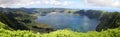 Lagoa Azul, view from Miradouro das Cumeeiras, Sete Cidades, Sao Miguel Island, Azores, Portugal Royalty Free Stock Photo