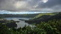 Amazing view of Seven Cities Lake `Lagoa das Sete Cidades`in SÃÂ£o Miguel Island - Azores - Portugal Royalty Free Stock Photo