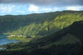 Amazing view of Seven Cities Lake `Lagoa das Sete Cidades`in SÃÂ£o Miguel Island - Azores - Portugal Royalty Free Stock Photo