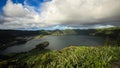 Amazing view of Seven Cities Lake `Lagoa das Sete Cidades`in SÃÂ£o Miguel Island - Azores - Portugal Royalty Free Stock Photo