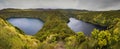 Lagoa Negra and Lagoa Comprida in Flores island, Azores Royalty Free Stock Photo