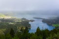 Lagoa Verde and Lagoa Azul on island Sao Miguel