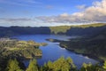 Lagoa Verde and Lagoa Azul on San Miguel of Azores