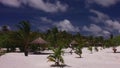 Lagoon and bungalow on Maldives Island