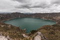 Lagoon in the crater of an active volcano, Quilotoa, Ecuador Royalty Free Stock Photo