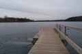 Lagoon Dock in a Winter Cloudy Day Royalty Free Stock Photo