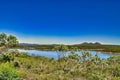 Lagoon and mountains in a remote part of Western Australia Royalty Free Stock Photo