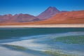 Lagoon Quepiaco and volcano Acamarachi, Chile Royalty Free Stock Photo