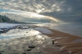 A serene winter coastal scene by the Baltic Sea Royalty Free Stock Photo