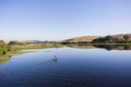 Lagoon River Paddler Solitude Royalty Free Stock Photo