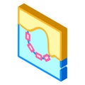 lagoon tidal power plants isometric icon vector illustration