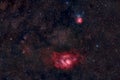 The Lagoon and Trifid Nebula in Sagittarius Royalty Free Stock Photo