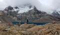 Lagoon and Valley in Cerro Castillo in Austral road chile -Patagonia Royalty Free Stock Photo