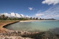 Lagoon, Waikiki and Diamond Head Royalty Free Stock Photo