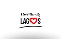 lagos city name love heart visit tourism logo icon design