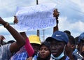 The Lagos State University students join the end sars protest in Lagos Nigeria
