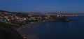 Laguna Beach, California Crescent Bay view of the blood moon. Royalty Free Stock Photo