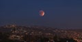 Laguna Beach, California Crescent Bay view of the blood moon. Royalty Free Stock Photo