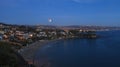 Laguna Beach, California Crescent Bay view of the blood moon. Royalty Free Stock Photo