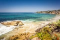 Laguna beach with rock in pacific ocean view Royalty Free Stock Photo