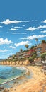 Laguna Beach Scene Illustration