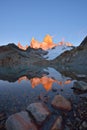 Laguna de Los Tres and mount Fitz Roy at sunrise