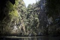 Laguna hiding in a mountain of karst rock. Ton Sai, Thailand