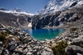 Medium shot of Laguna 69, Huaraz, Peru Royalty Free Stock Photo