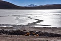 Laguna Kollpa, a mineral rich lake in the Reserva Eduardo Avaroa, Sud Lipez Province, Bolivia