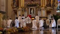 Ceremony Priest Consecrate Altar With Incense