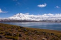 Laguna miscanti lake with volcano