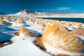 Laguna Miscanti Miscanti Lagoon and Cerro Miscanti Miscanti hill in the Altiplano