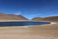 Laguna Miscanti and MiÃÂ±iques, Atacama Desert, Chile. Miscanti and MiÃÂ±iques Vulcan Royalty Free Stock Photo