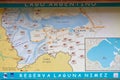 Laguna Nimez and Argentino Lake map in Patagonia, Argentina Royalty Free Stock Photo