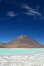 Laguna Verde and Licancabur volcano. Eduardo Avaroa Andean Fauna National Reserve. Bolivia Royalty Free Stock Photo